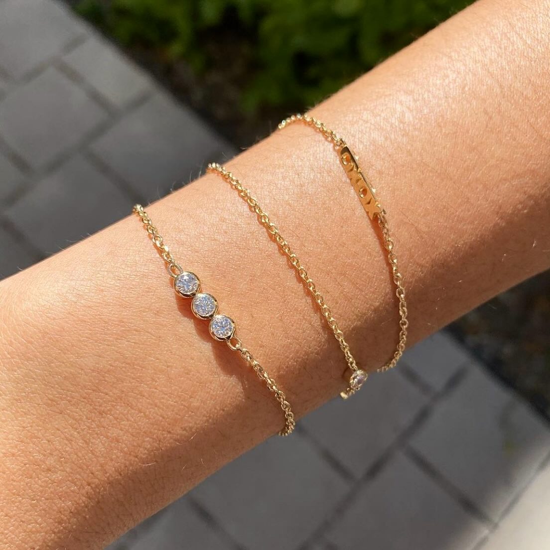 ブレスレット STONEHENgE XOXO 14K Diamond Bracelet 14k Yellow Gold XOXO Diamond Tennis Bracelet Anniversary