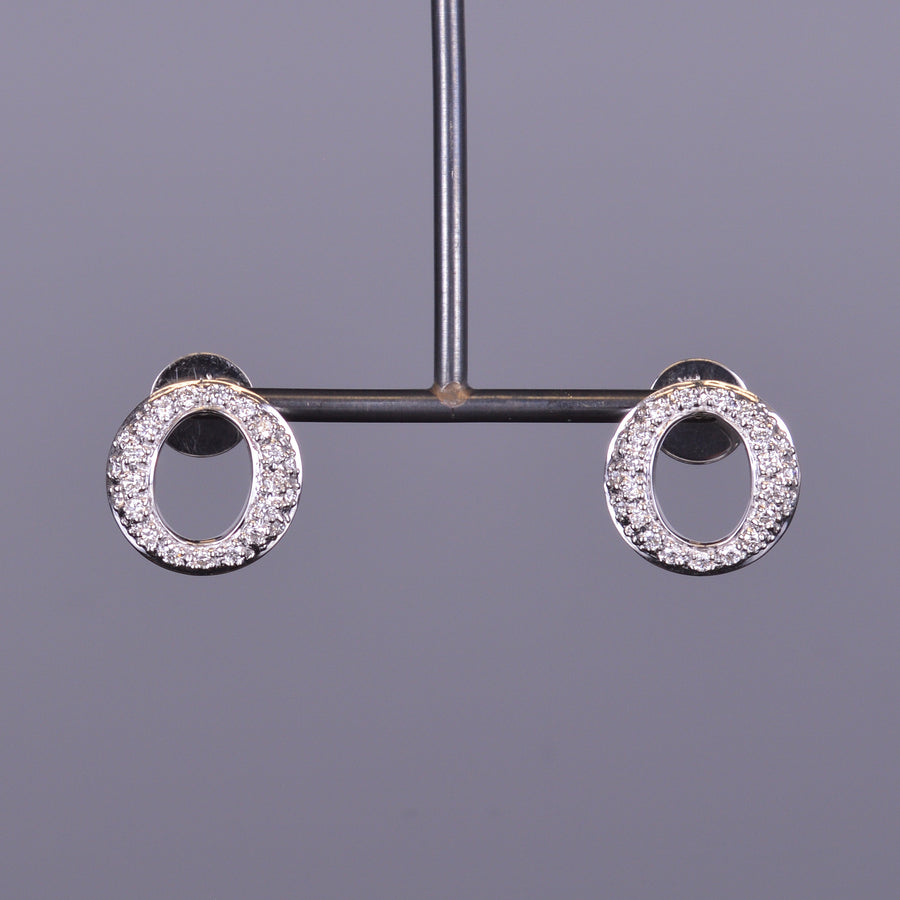 Diamond Perpetual Light Button Circle Earrings