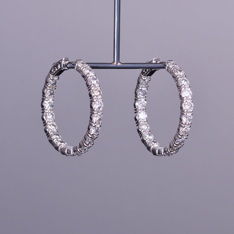 Inside and Out Diamond Hoops (Estate)
