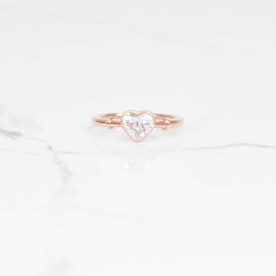 Diamond Heart Solitaire Ring