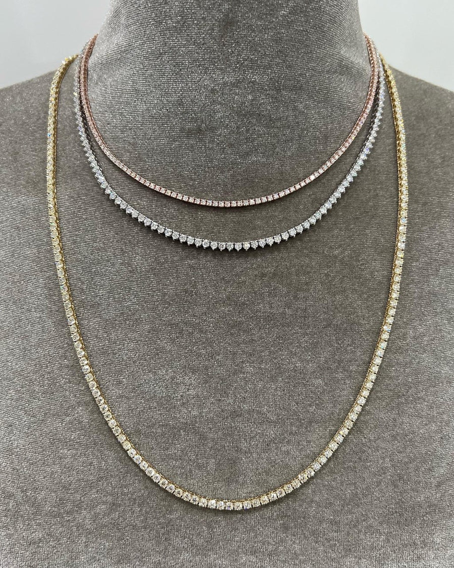 Diamond Tennis Necklace in Rose Gold