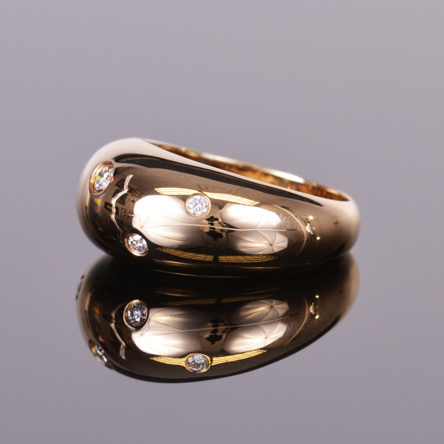 Bubble Diamond Ring in High Polish Yellow Gold