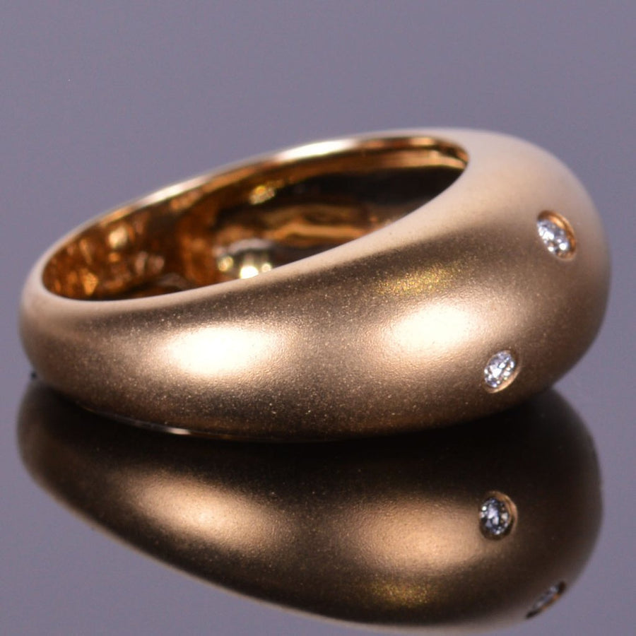 Bubble Diamond Ring in Yellow Gold- Satin Finish