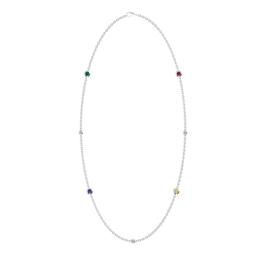 Birthstone Necklace With Diamond Accents