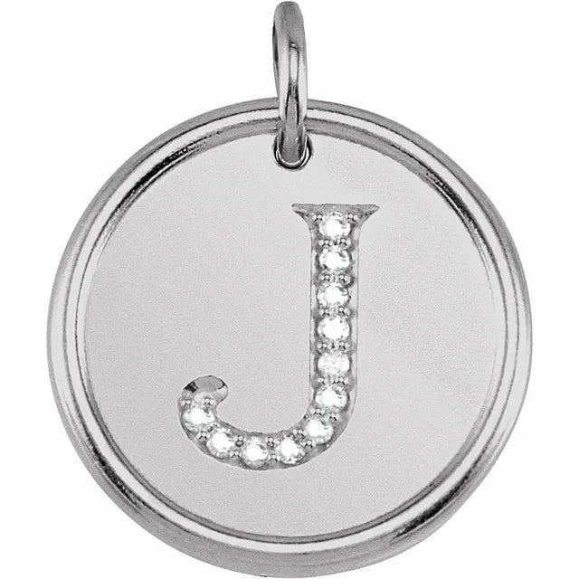 Diamond Initial Coin Necklace