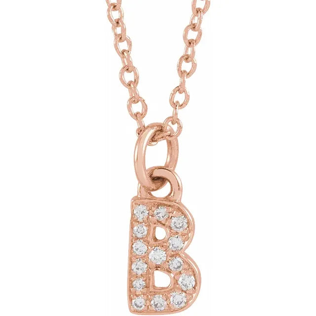 Petite Diamond Initial Necklace