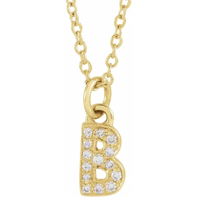 Petite Diamond Initial Necklace