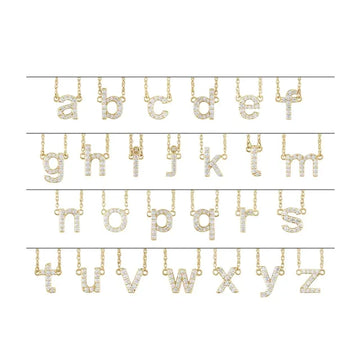 Diamond Lower Case Initial Necklace