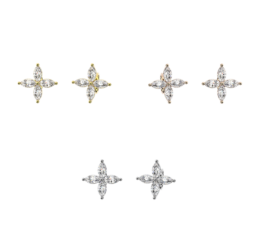 Diamond Marquise Stud Earrings