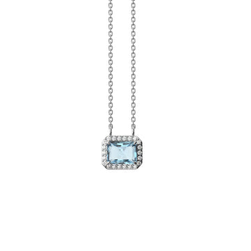 Aquamarine and Diamond Pendant Necklace