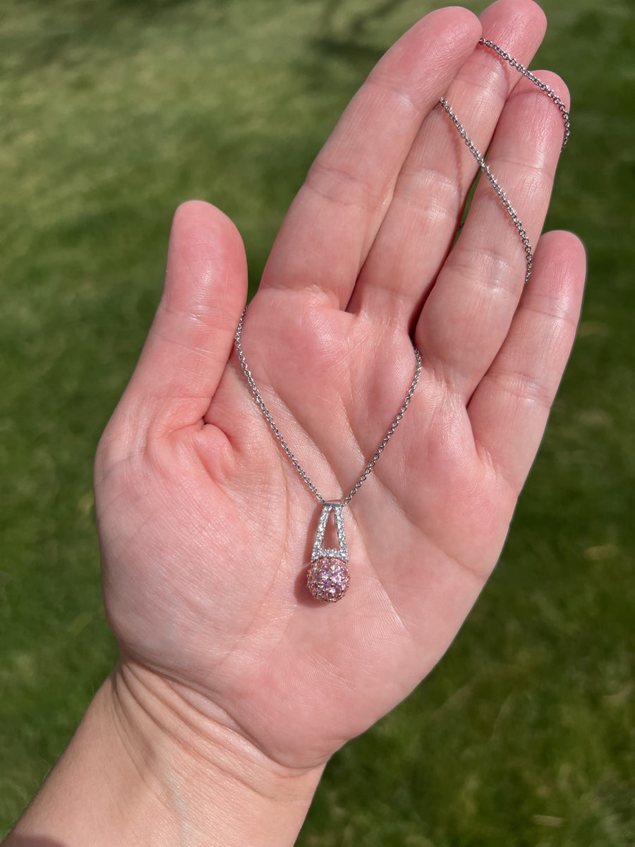 Pink Sapphire Sphere Pendant