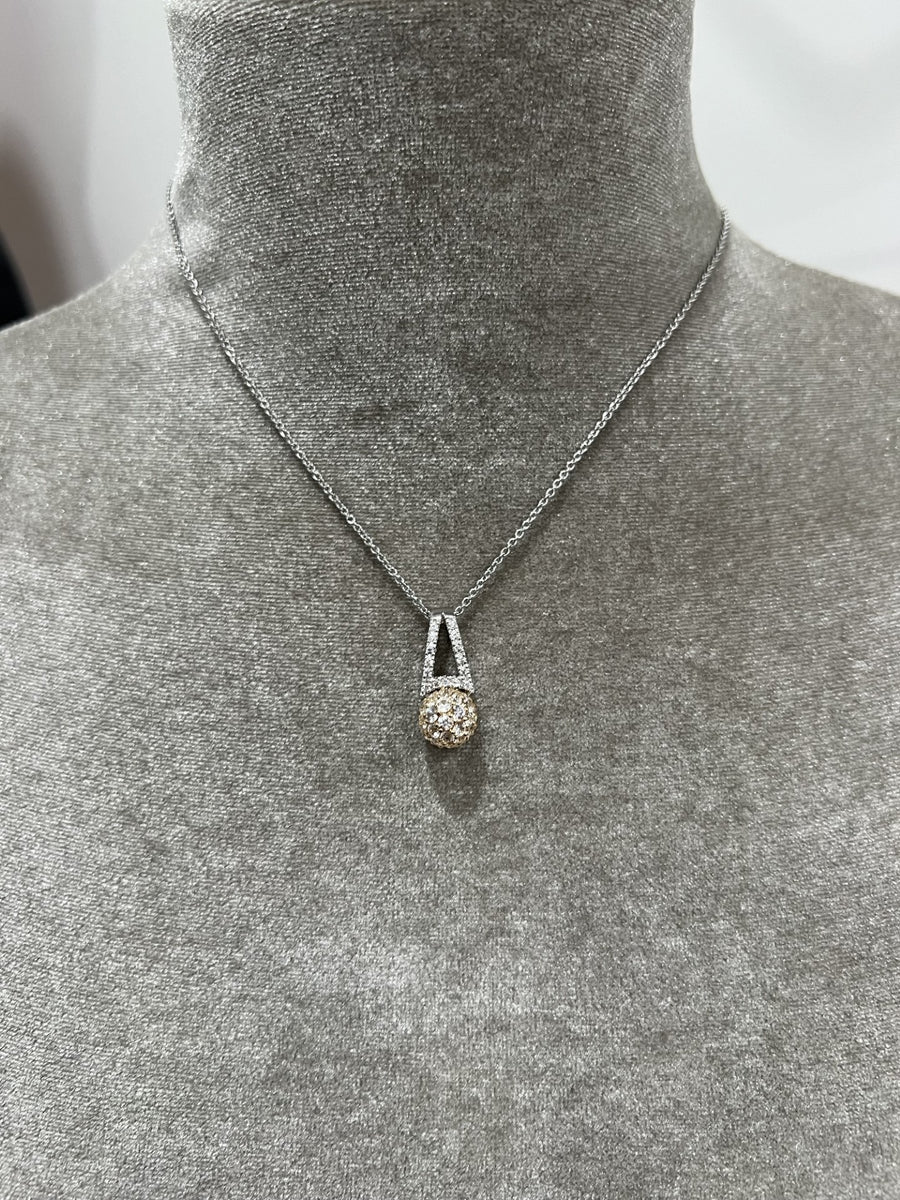 White Sapphire Sphere Pendant