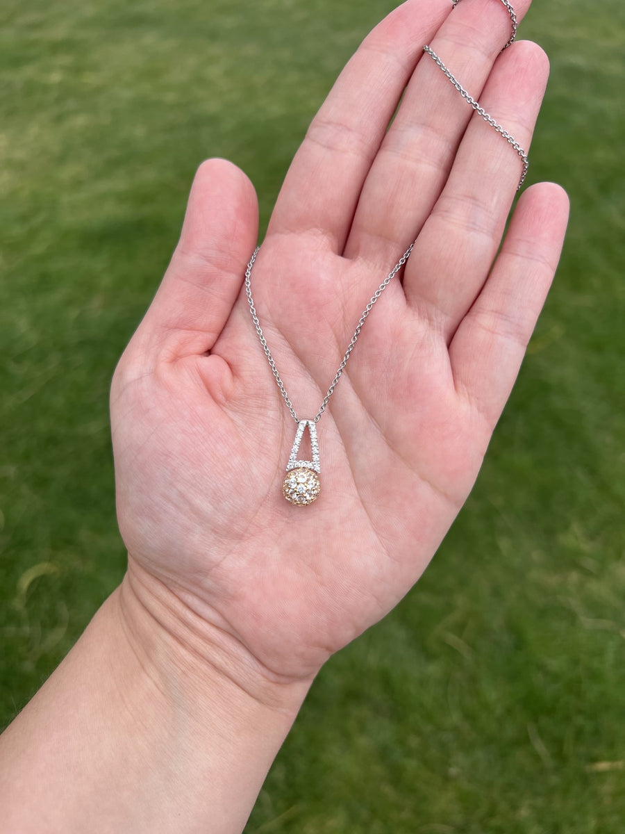 White Sapphire Sphere Pendant