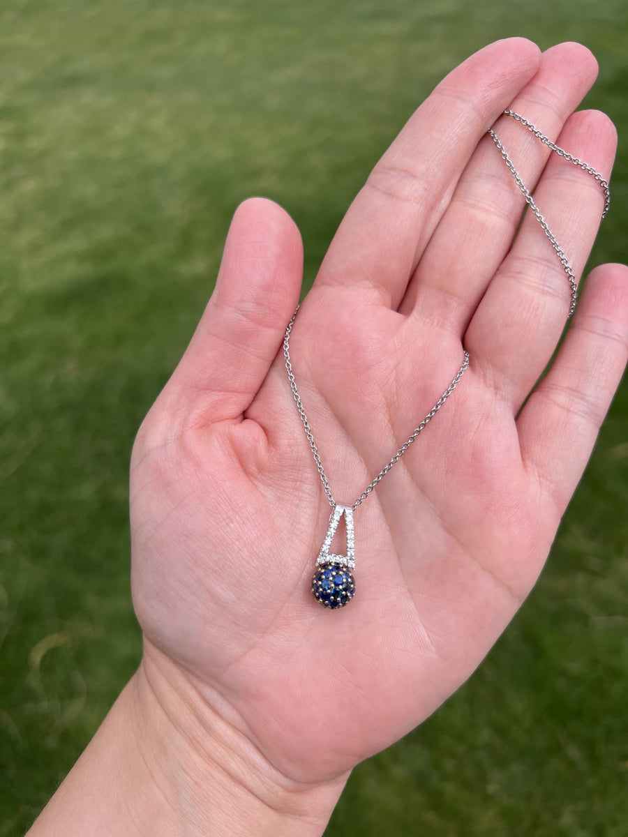 Blue Sapphire Sphere Pendant