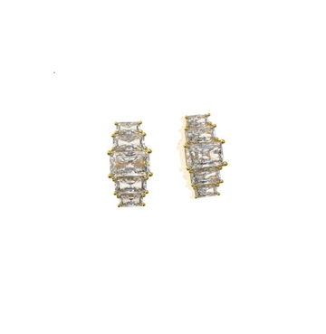 Radiant Diamond Stack Stud Earrings