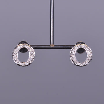 Diamond Perpetual Light Button Circle Earrings
