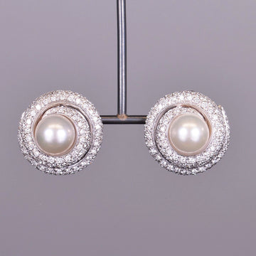 Classic Pearl and Diamond Earrings