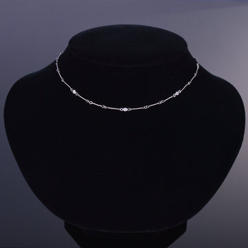 LXV Della Bezel Rigid Diamond Chain Necklace