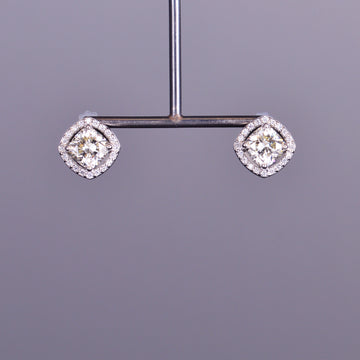 Diamond Studs Earrings with Diamond Halo