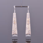 fossilized coral and diamond dangle earrings