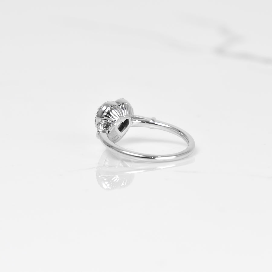 Diamond Heart Halo Ring in White Gold