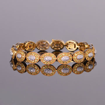 Yellow Sapphire and Diamond Bracelet