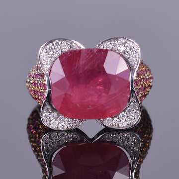 Ruby and Diamond Pave Ring