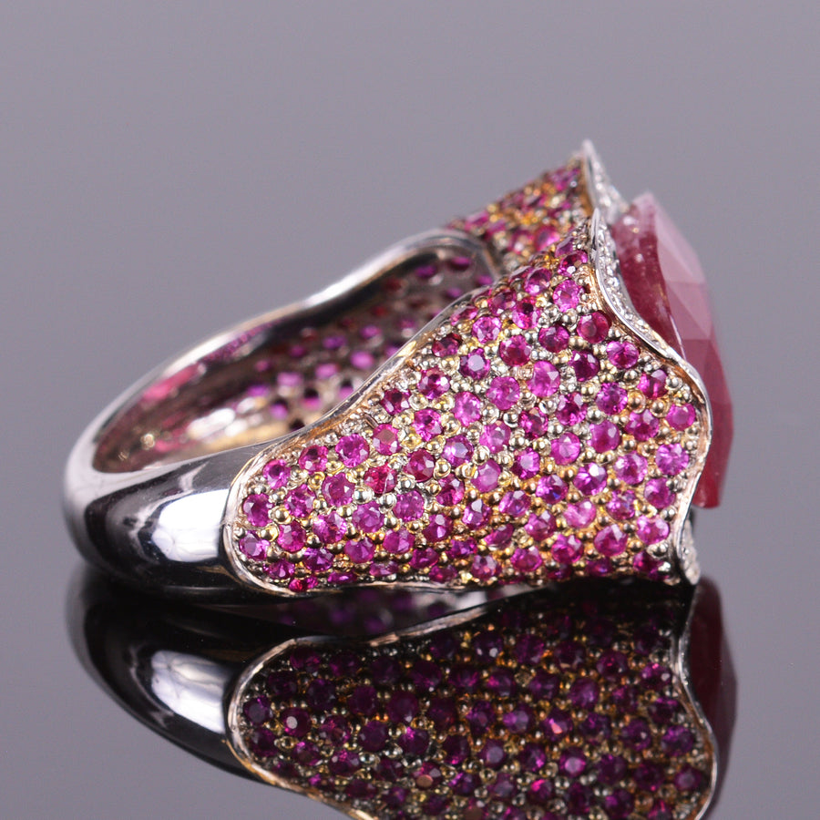 Ruby and Diamond Pave Ring