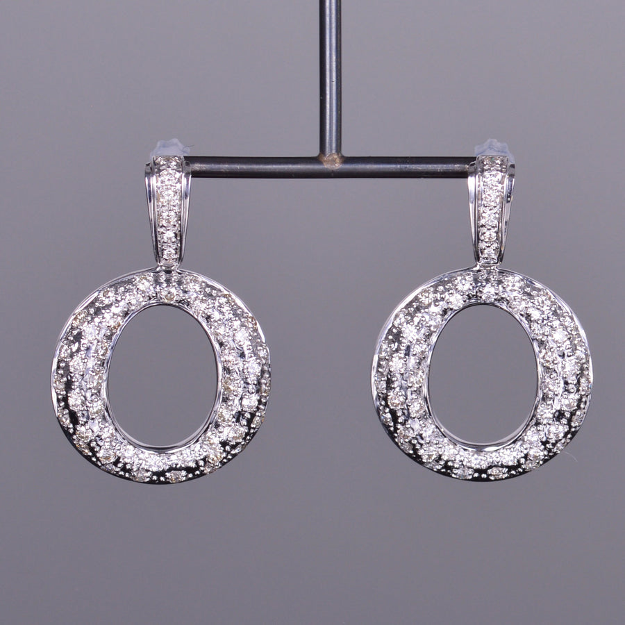 Diamond Drop Circle Earrings