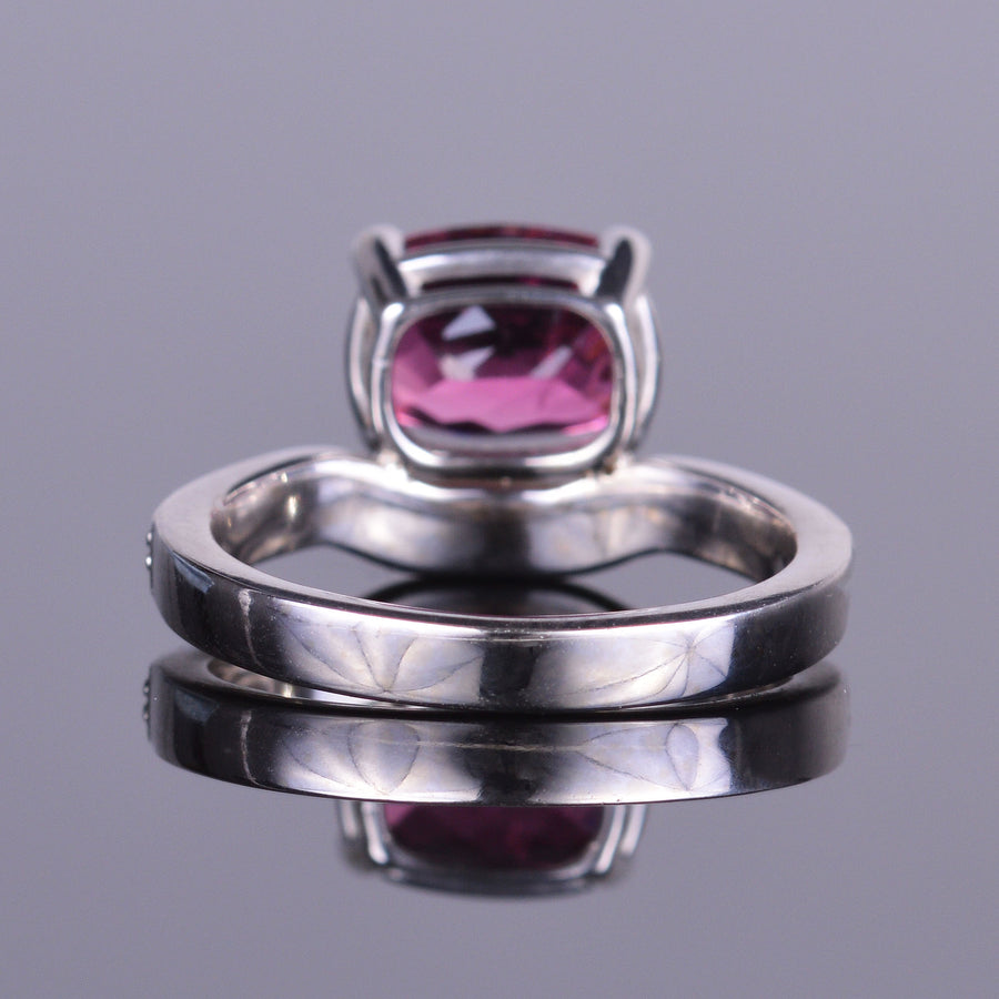 Rubellite and Diamond Ring