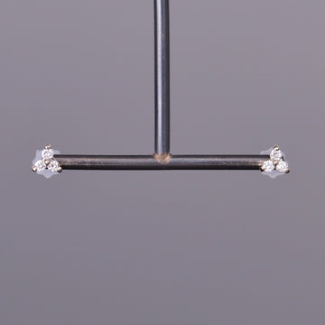 LXV Petite Diamond Clover Earrings in White Gold