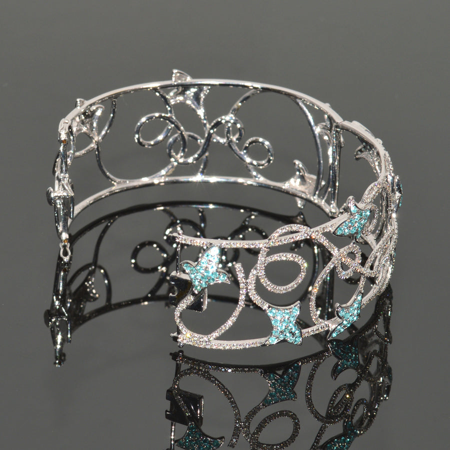 Paraiba Tourmaline and Diamond Vines Bracelet