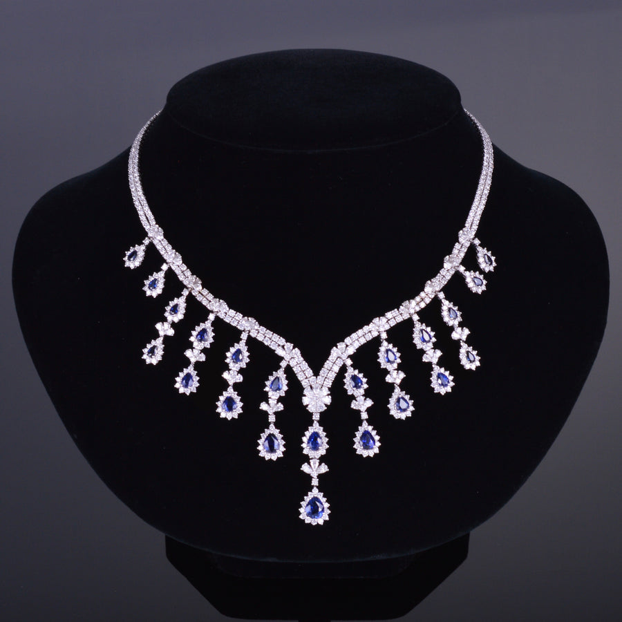 Diamond and Sapphire Royal Necklace