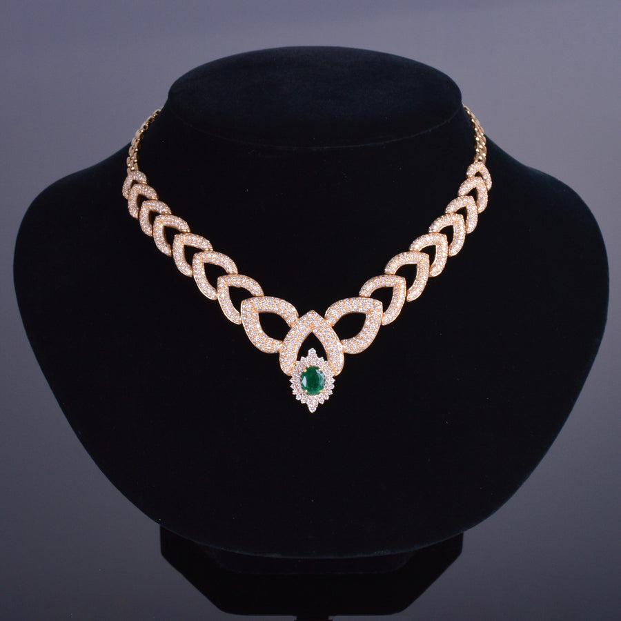 The Regal XV Emerald and Diamond Pave' Necklace