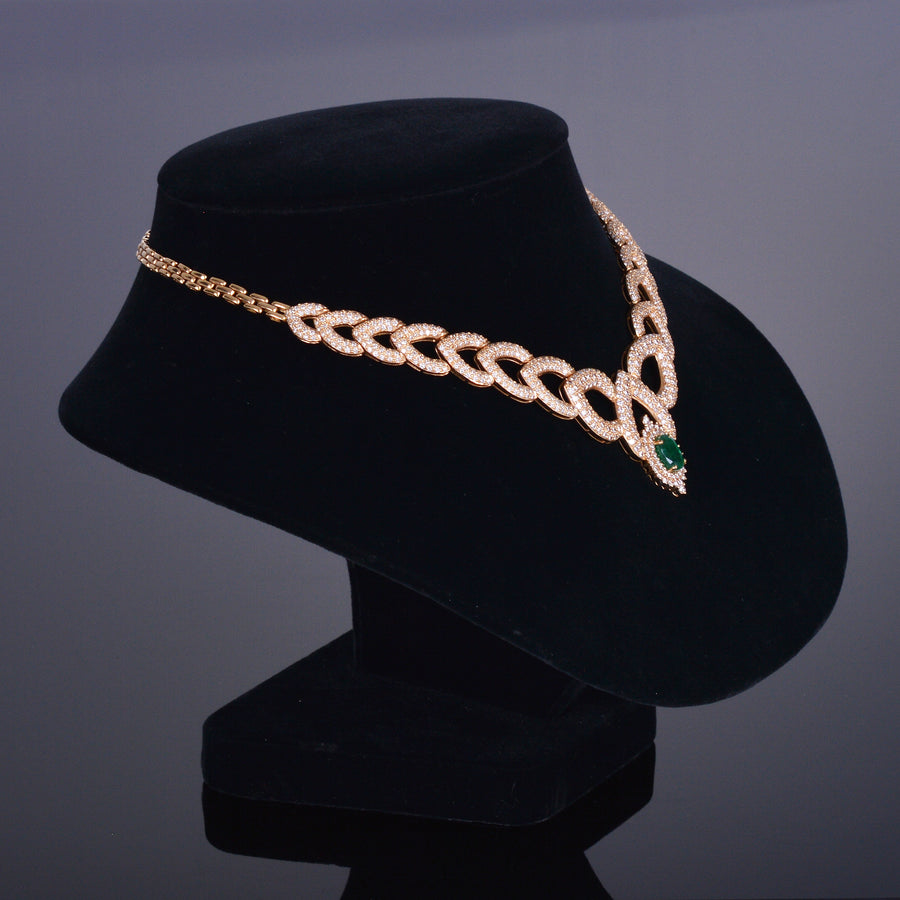 The Regal XV Emerald and Diamond Pave' Necklace