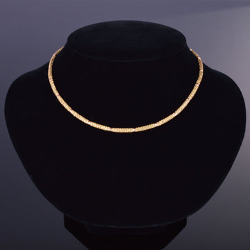 Diamond Cut Yellow Sapphire Pave Necklace