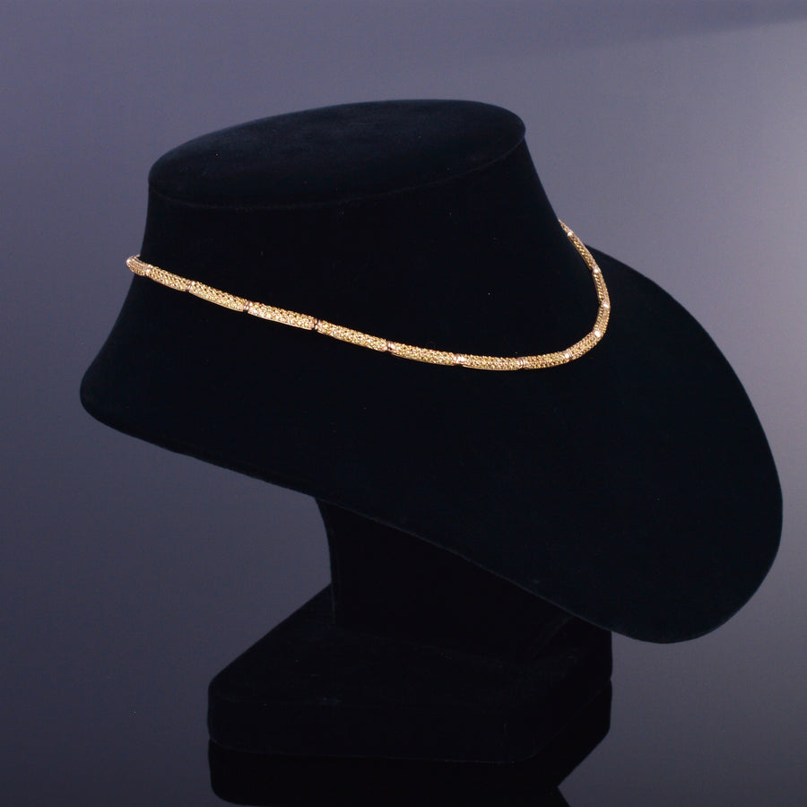 Diamond Cut Yellow Sapphire Pave Necklace