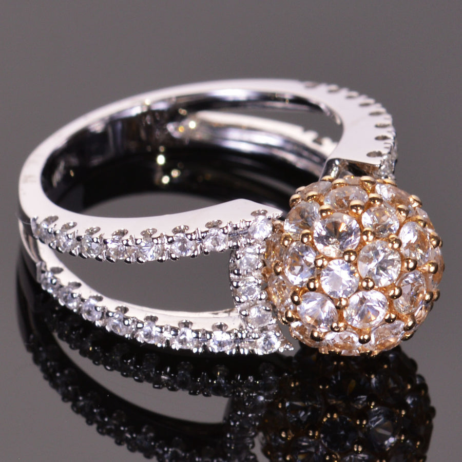 White Sapphire Sphere Ring