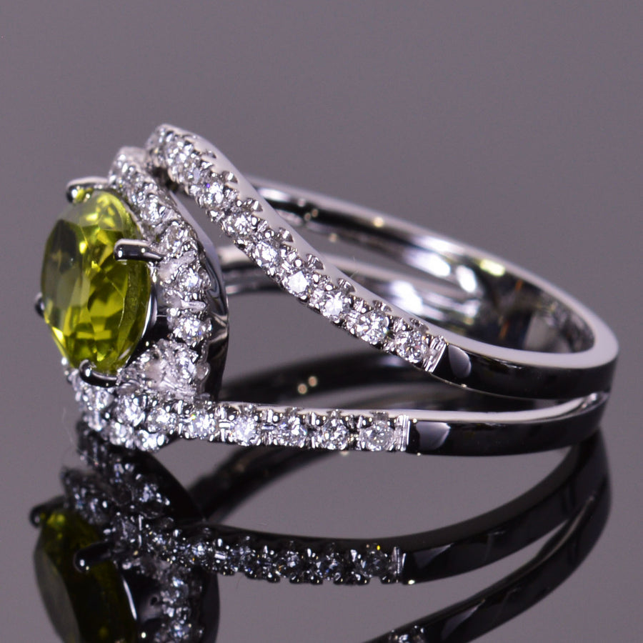 Peridot Diamond Infinity Ring