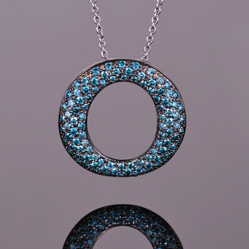 Blue Diamond and Black Rhodium Perpetual Light Pendant