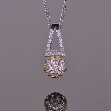 White Sapphire Sphere Pendant