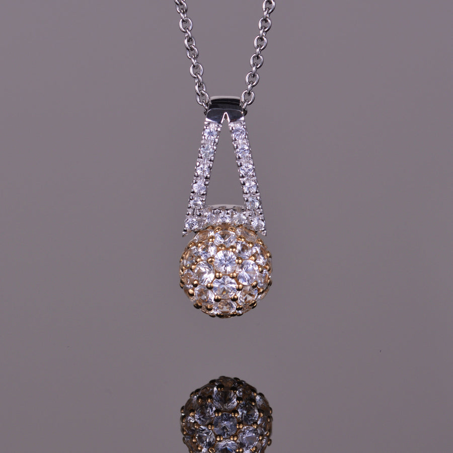 White Sapphire Sphere Pendant
