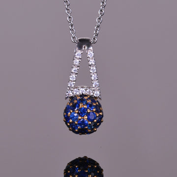 Blue Sapphire Sphere Pendant