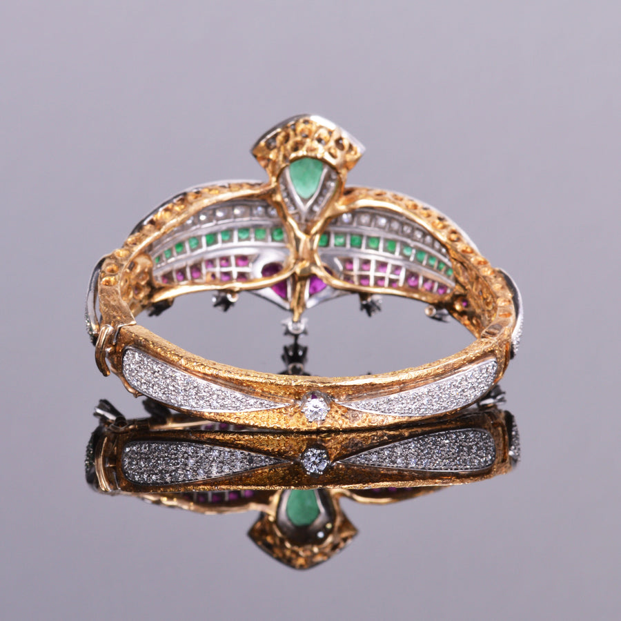 Antique Gemstone Bangle Bracelet (Estate)