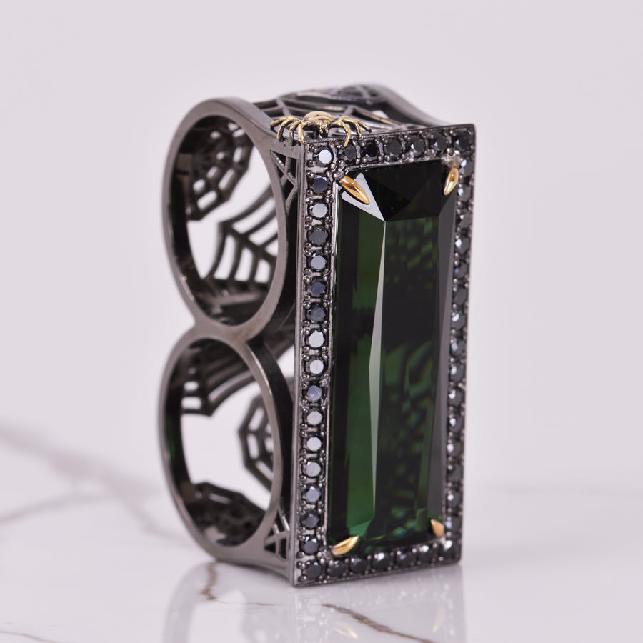 Double Black Spider Ring
