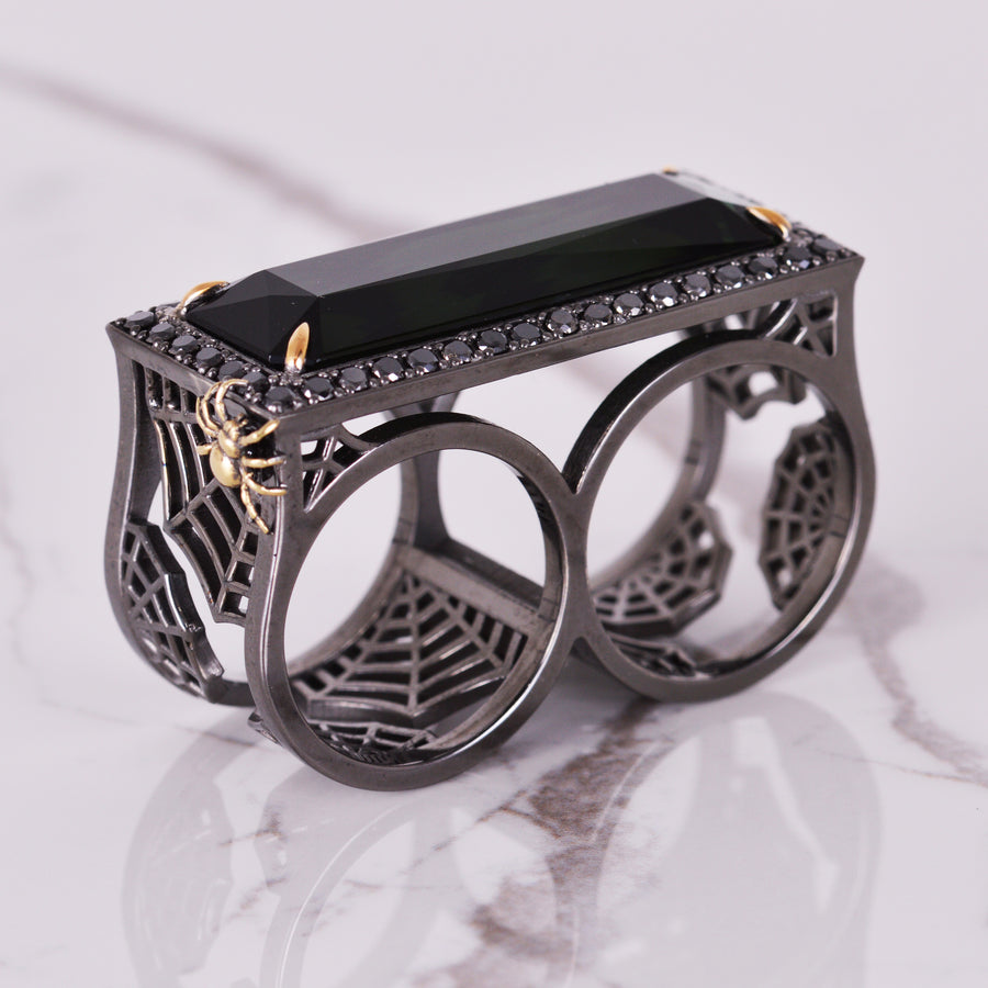 Double Black Spider Ring