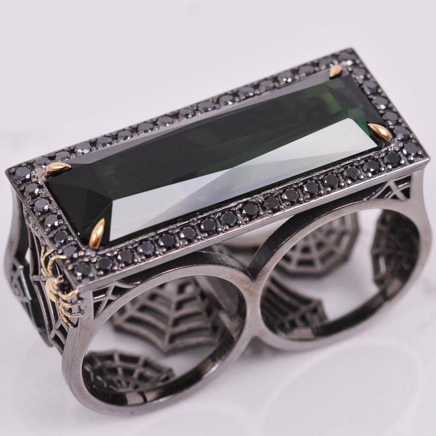 Double Black Spider Ring