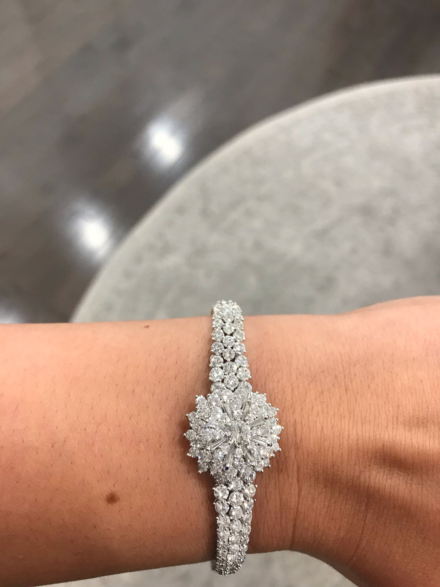 Antique diamond watch on sale