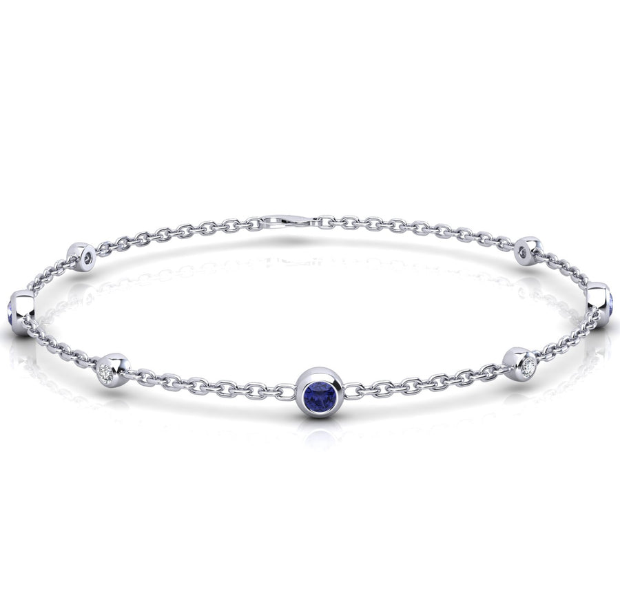 Birthstone Bracelet With Diamond Accents