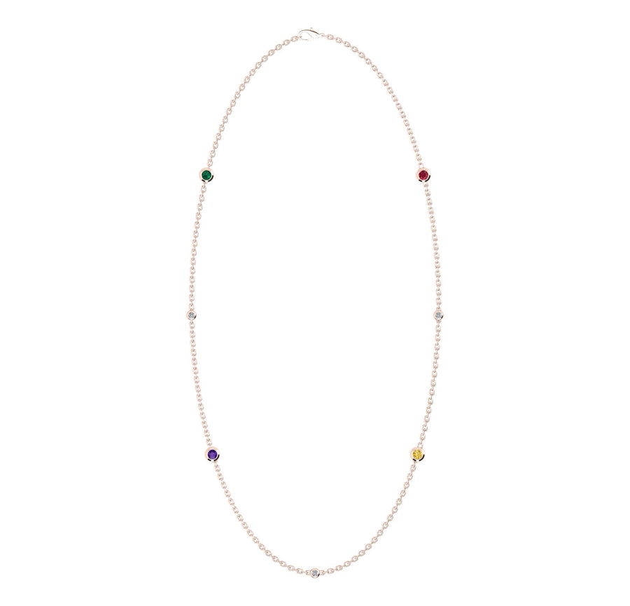 Birthstone Necklace With Diamond Accents